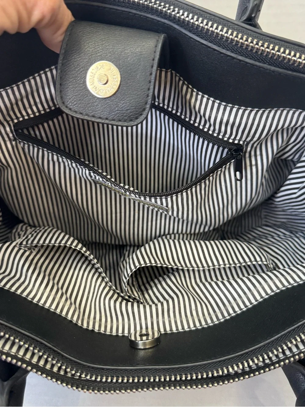 Christian Siriano Black and White Two-Tone Satchel